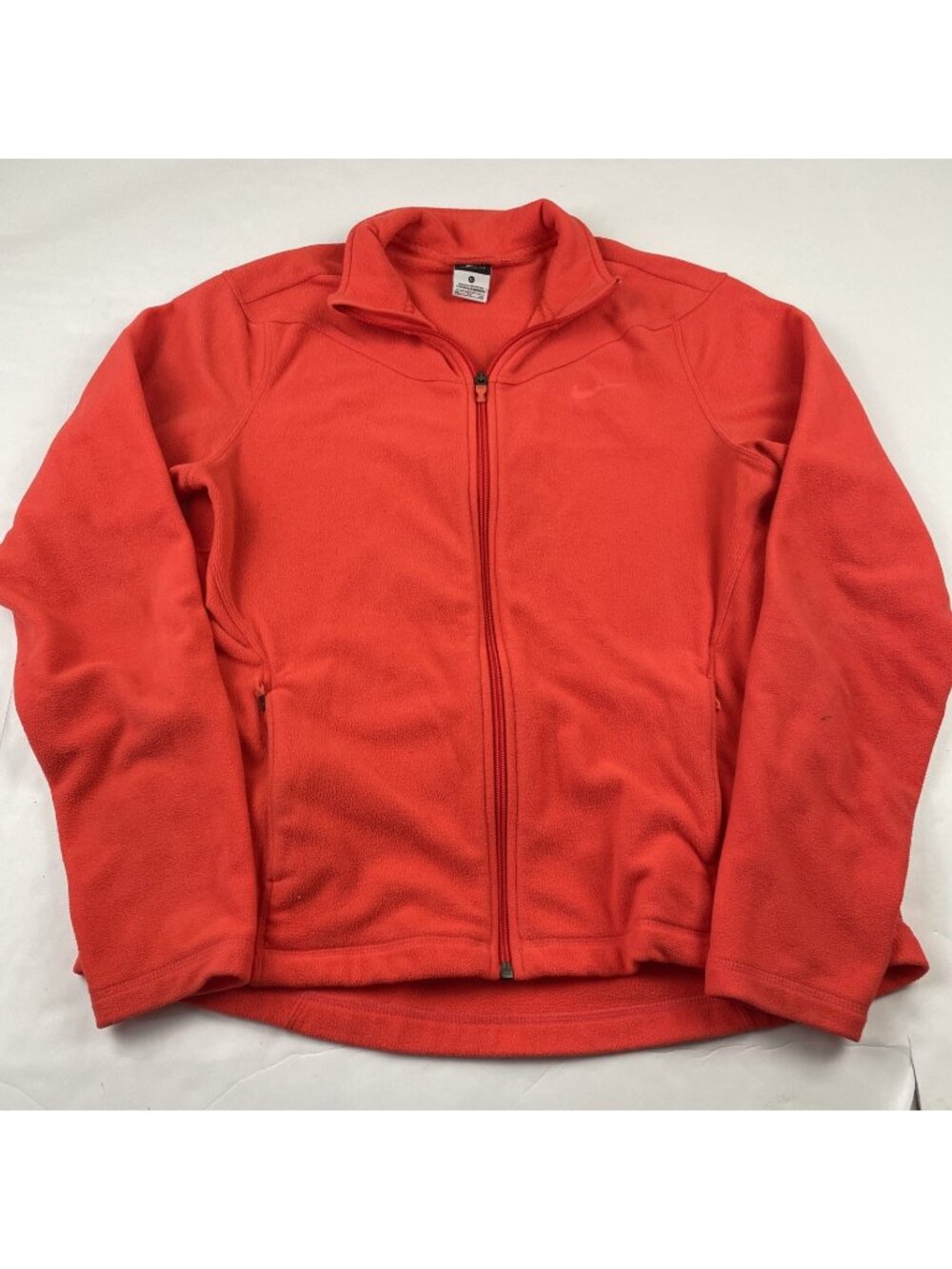 Nike Therma Fit Fleece Jacket Women’s XL Full Zip Thumbholes Active Coral Red